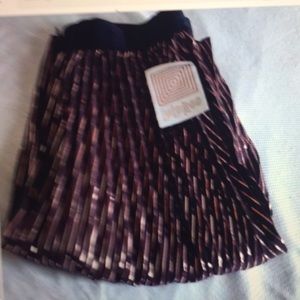 Lularoe Gold Metallic Pleated Skirt